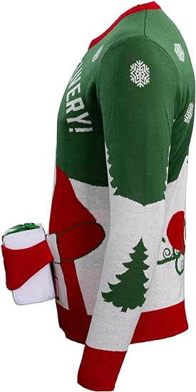 Sonderlieferung Weihnachtsmann 3D Geschenk Hässlicher Weihnachtspullover