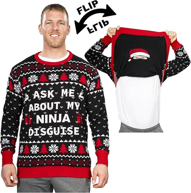 Ask Me About My Ninja Disguise Christmas Sweater