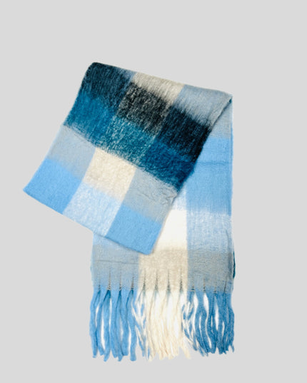 Soft Blue Checkered Scarf Accessories for All