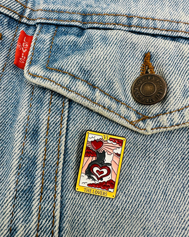 Katzen-Tarot-Anstecknadel | Die Liebenden II | Weihnachtspyjamas für die Familie