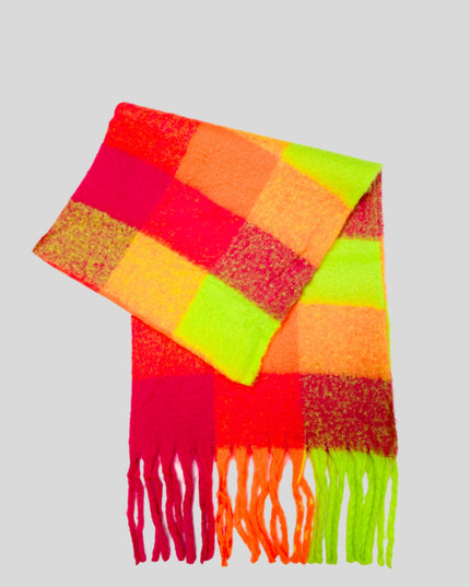 Soft Neon Checkered Scarf Accessories for All