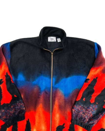 Vintage-Pullover – Feurige Wölfe | Weihnachtskleidung