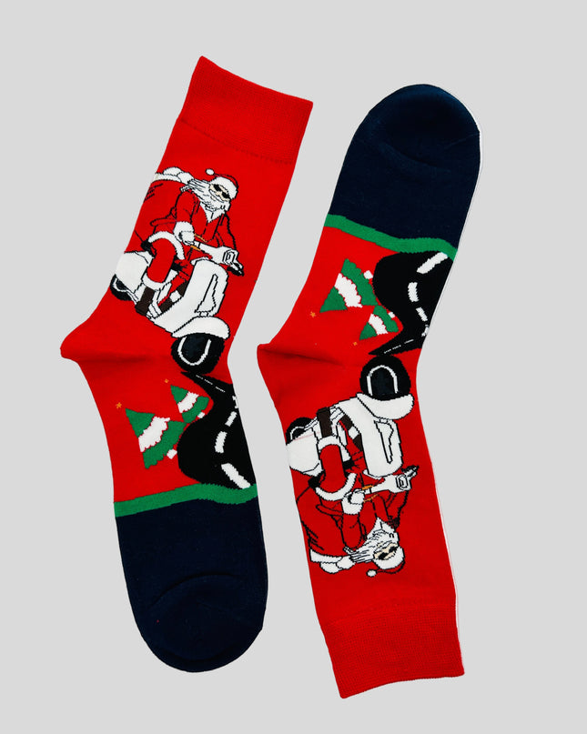 Socken – Biker-Weihnachtsmann – Lustiges Weihnachtsaccessoire