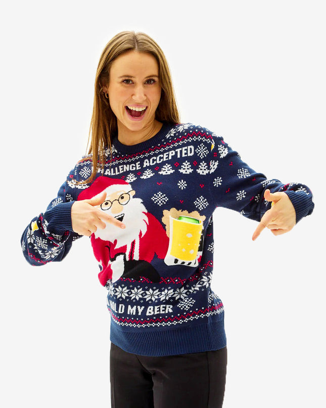 Women's 3D Beer Pocket Christmas Sweater