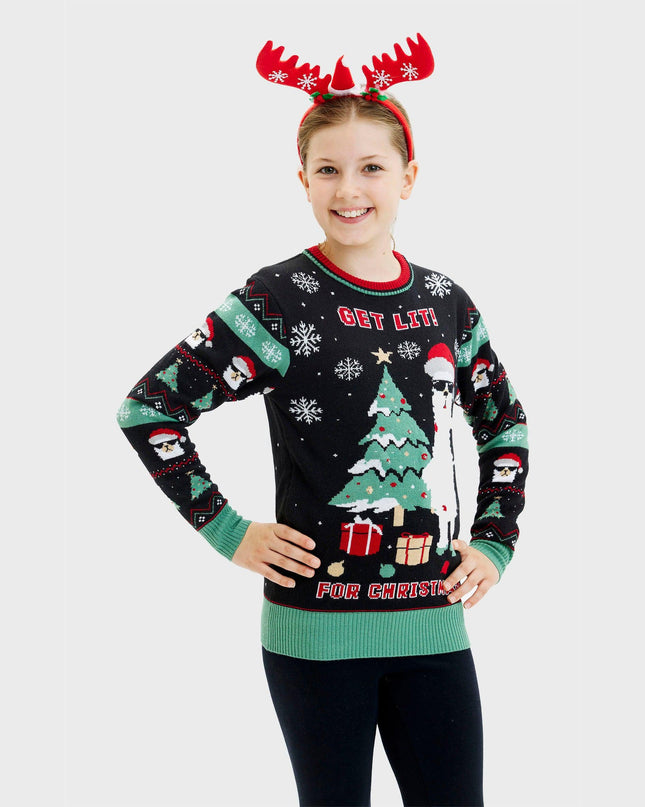 Get Lit Llama Christmas Sweater - Women