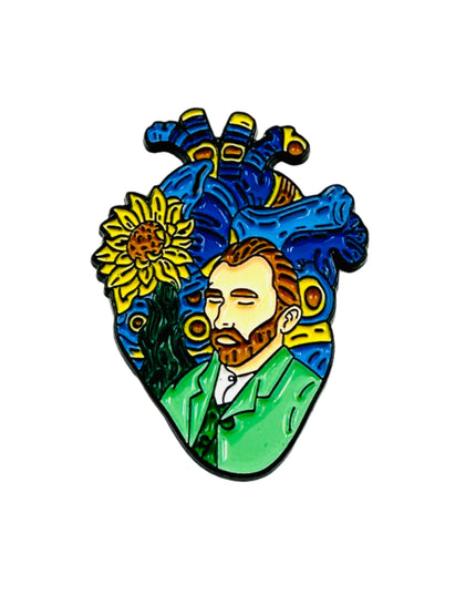 Herz-Gogh-Anstecknadel – Künstlerisches Accessoire inspiriert von Van Gogh