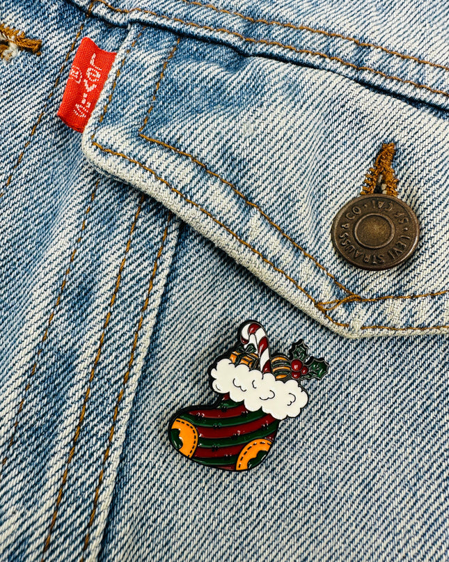 Brosche – gefüllte Socke | Lustige Accessoires für Weihnachten