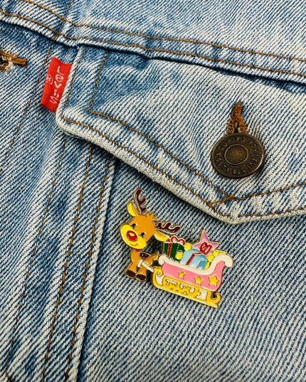 Brosche – Weihnachtsmannschlitten | Festliche Weihnachtsaccessoires