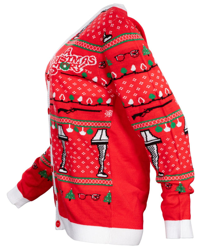 Weihnachtsgeschichte: Beinlampe, Strickjacke mit Knöpfen