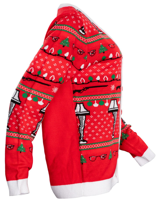 Weihnachtsgeschichte: Beinlampe, Strickjacke mit Knöpfen