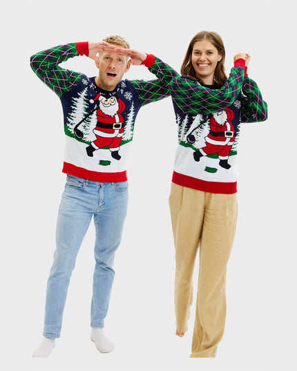 Hässlicher Weihnachtspullover für Damen mit Lichterkette – Ho Ho Hole In One