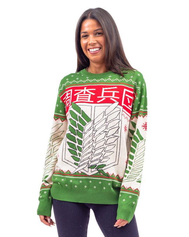 Attack on Titan Kanji und Schwerter Hässlicher Pullover