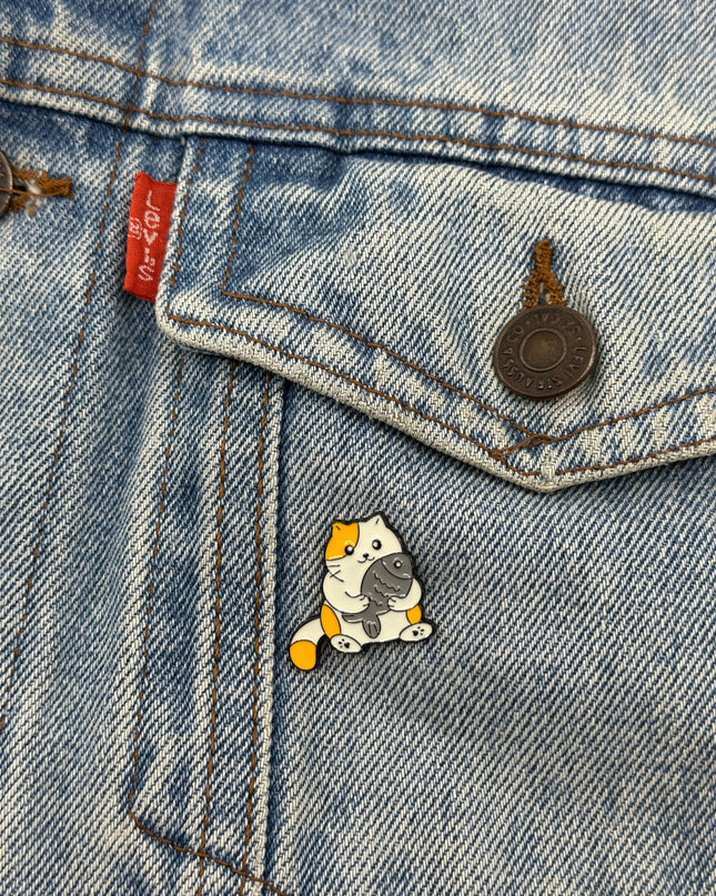 Fish Cat II Pin - Fun Gift for Cat Enthusiasts