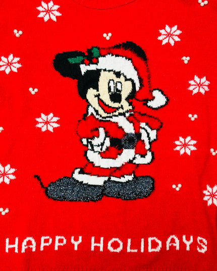 Vintage-Weihnachtspullover – Mickey-Maus-Weihnachtsmann