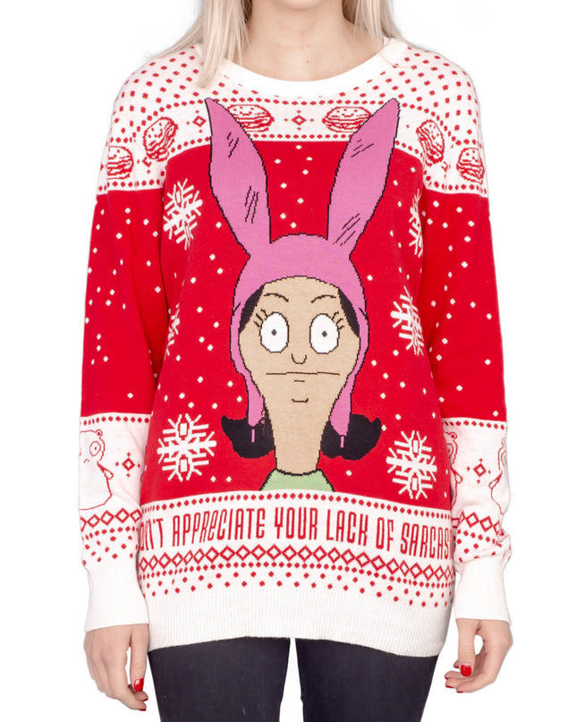 Bob's Burgers Louise Sarkasmus Hässlicher Weihnachtspullover für Damen