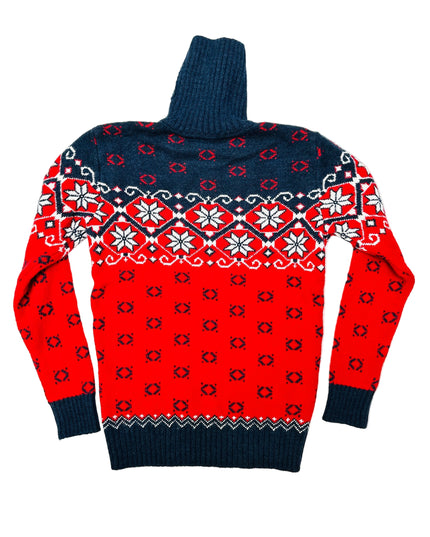 Vintage-Weihnachtspullover – gemusterter Rollkragenpullover