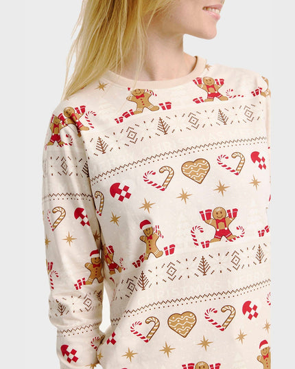 Weihnachtsplätzchen-Pyjama in Beige für Herren - Familienstil