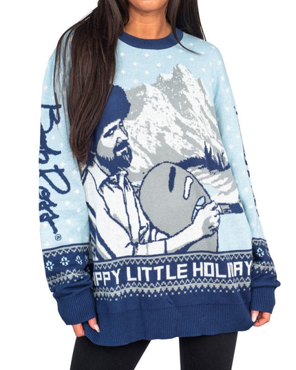 Bob Ross Happy Little Holidays Pullover