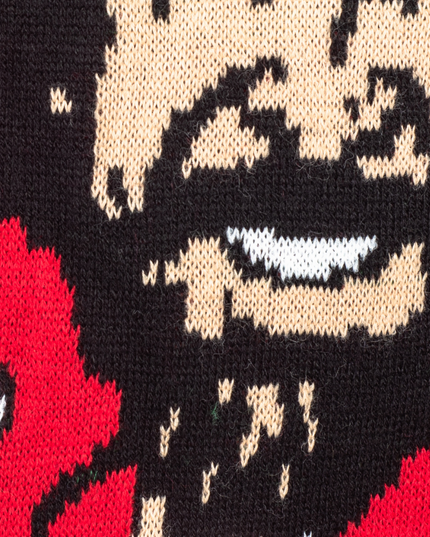 Bob Ross Weihnachtspullover für Damen mit dem Aufdruck „Happy Little Trees“