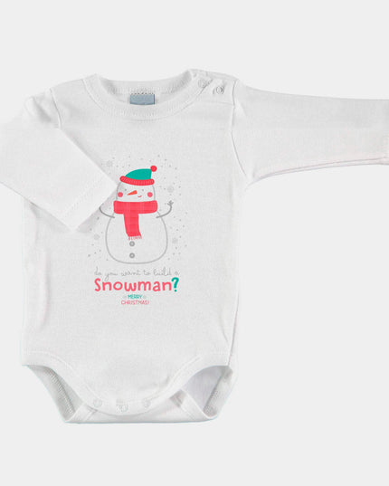 Baby Christmas Bodysuit Featuring Snowman Design