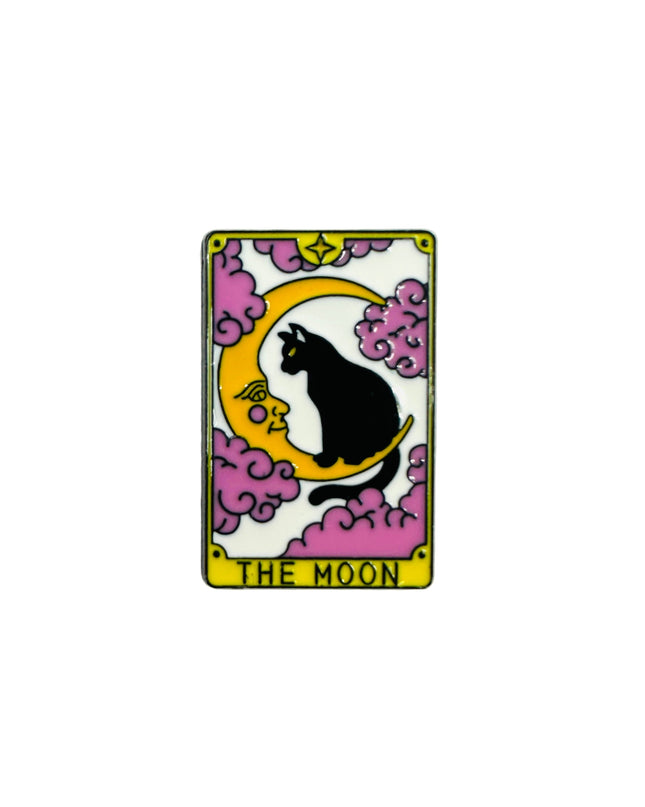Katzen-Tarot-Anstecknadel | Der Mond | Halloween-Accessoires