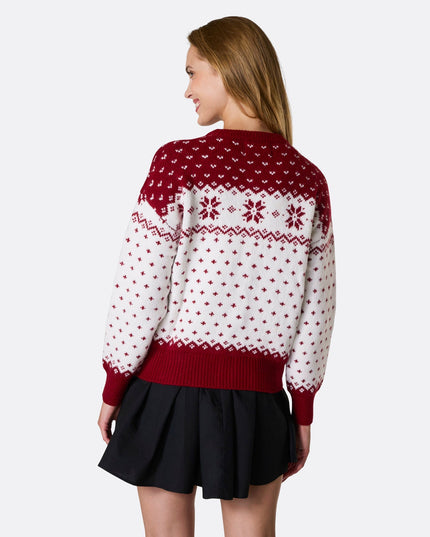 Roter Weihnachtsstrickpullover für Damen