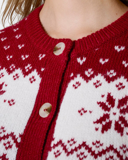 Roter Weihnachtsstrickpullover für Damen