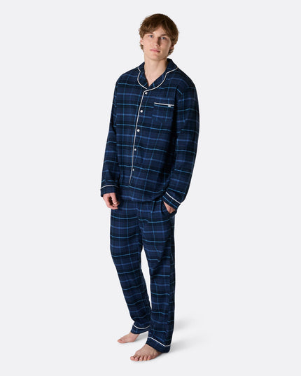 Men's Blue Flannel Christmas Pyjamas