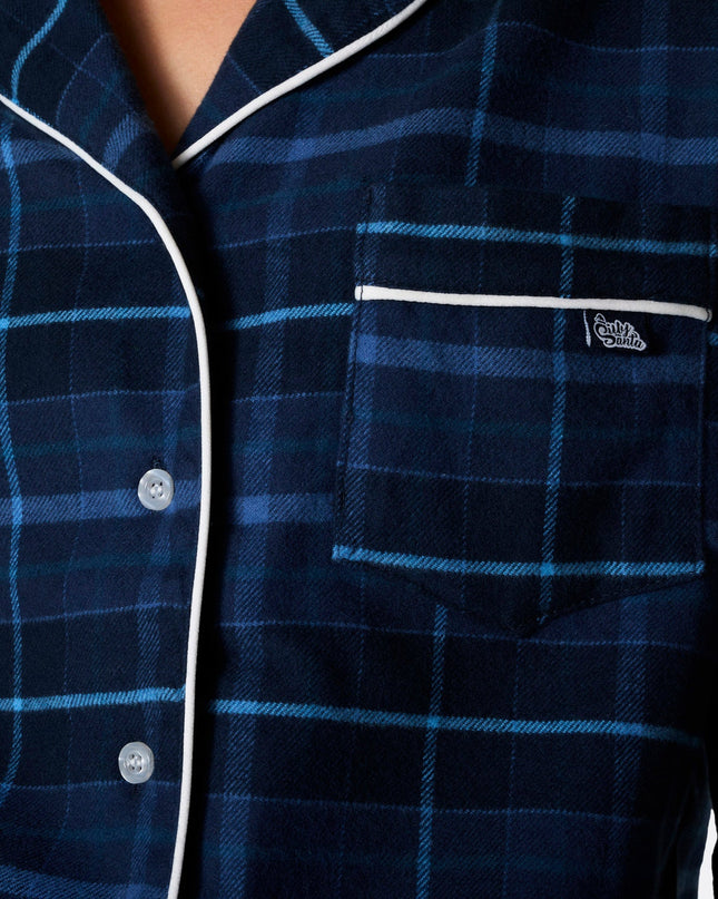 Women's Blue Flannel Christmas Pajamas