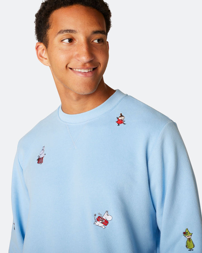 Herren-Weihnachtspullover in Mumin-Blau