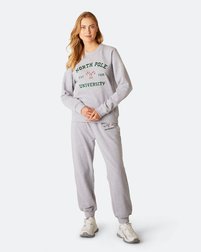 Weihnachts-Sweatshirt-Set der North Pole University für Damen