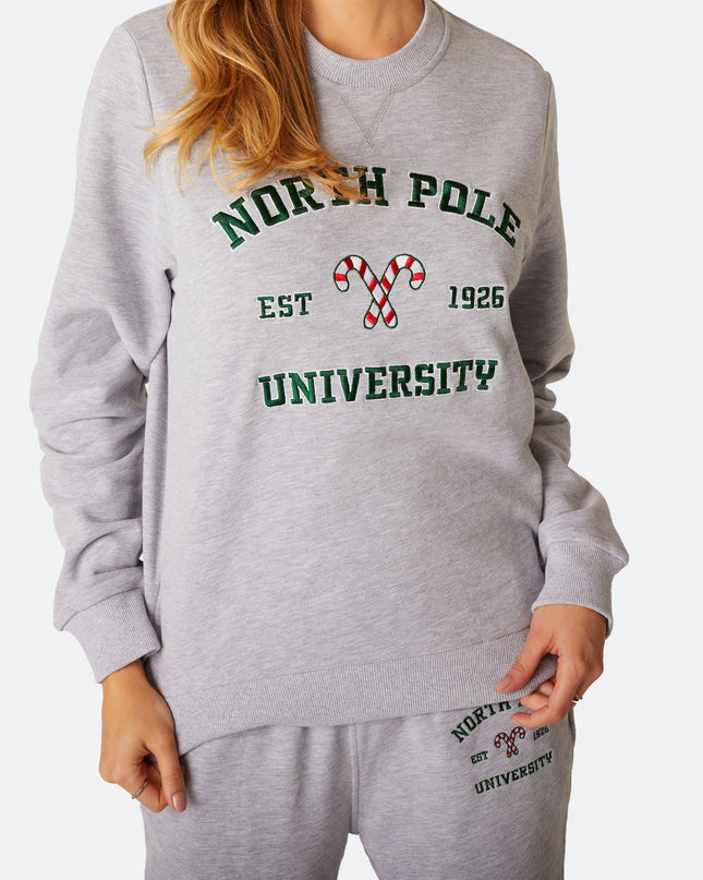 Weihnachts-Sweatshirt-Set der North Pole University für Damen