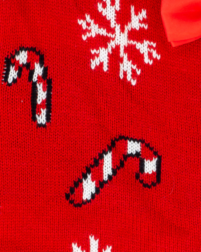 Damen-Pullover mit Zuckerstangen- und Schneeflockenmuster, geknöpft, hässlich