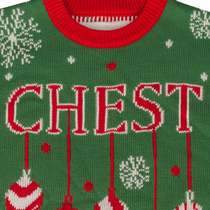 Chest and Nuts Snowflakes Ugly Christmas Sweater