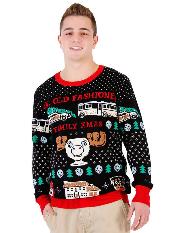 Weihnachtspullover für die ganze Familie – Lustiges Design im alten Stil