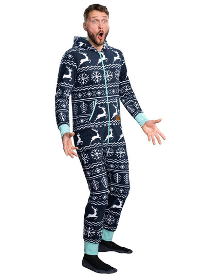 Hässlicher Weihnachtspullover Fair Isle Erwachsenen-Einteiler Pyjama