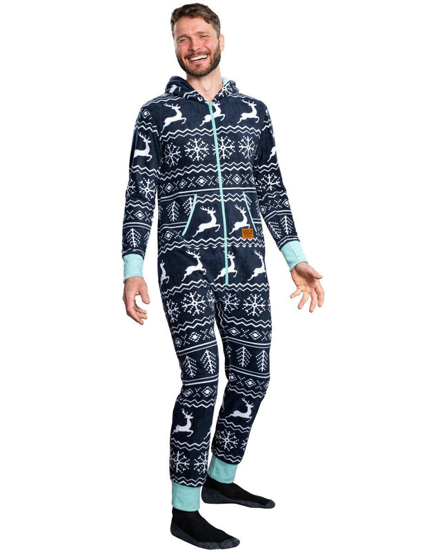 Hässlicher Weihnachtspullover Fair Isle Erwachsenen-Einteiler Pyjama