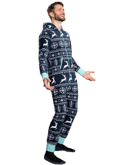 Hässlicher Weihnachtspullover Fair Isle Erwachsenen-Einteiler Pyjama
