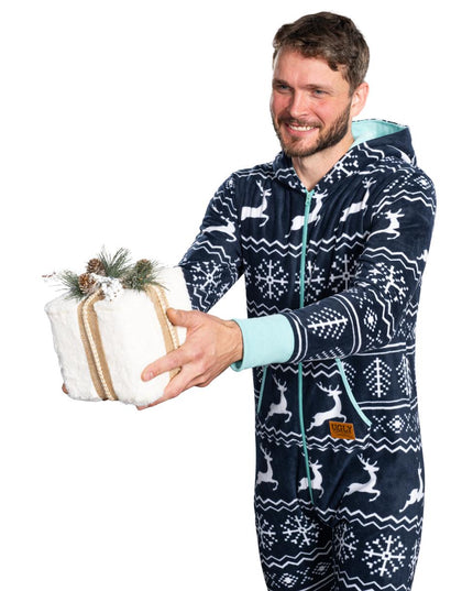 Hässlicher Weihnachtspullover Fair Isle Erwachsenen-Einteiler Pyjama