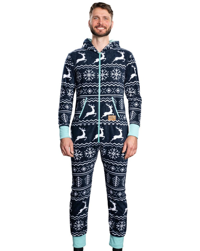 Hässlicher Weihnachtspullover Fair Isle Erwachsenen-Einteiler Pyjama
