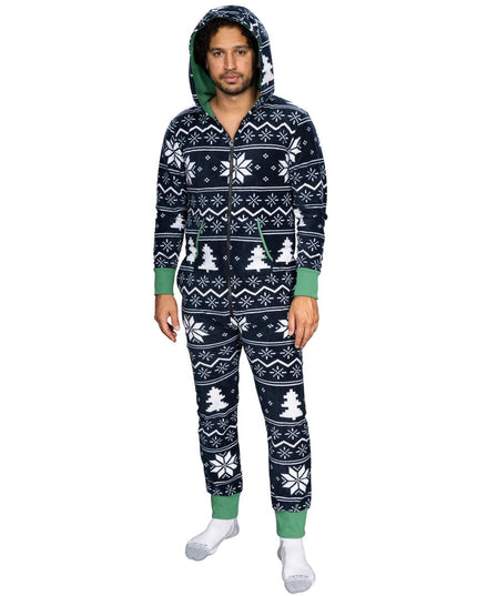 Hässlicher Weihnachtspullover Fair Isle Erwachsenen-Einteiler Pyjama