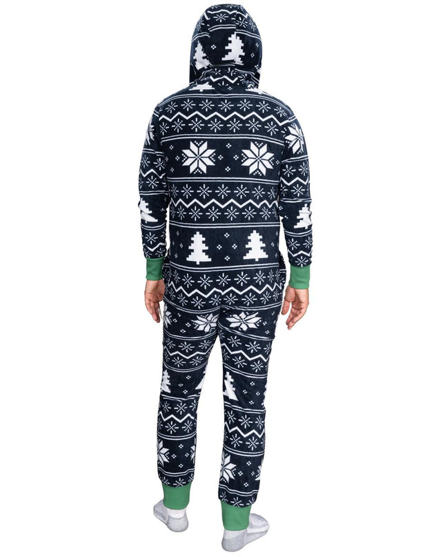 Hässlicher Weihnachtspullover Fair Isle Erwachsenen-Einteiler Pyjama
