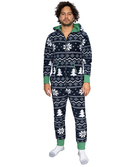 Hässlicher Weihnachtspullover Fair Isle Erwachsenen-Einteiler Pyjama