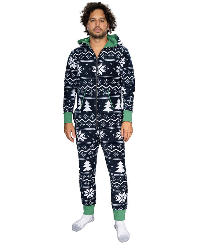 Hässlicher Weihnachtspullover Fair Isle Erwachsenen-Einteiler Pyjama