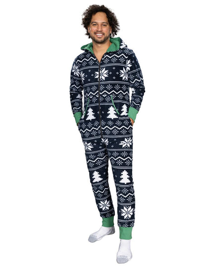Hässlicher Weihnachtspullover Fair Isle Erwachsenen-Einteiler Pyjama