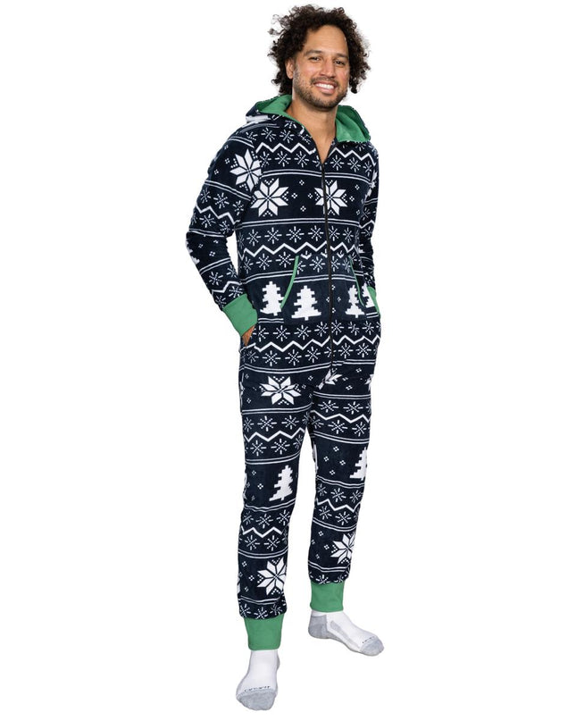 Hässlicher Weihnachtspullover Fair Isle Erwachsenen-Einteiler Pyjama