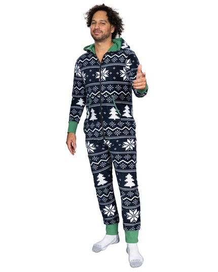 Hässlicher Weihnachtspullover Fair Isle Erwachsenen-Einteiler Pyjama