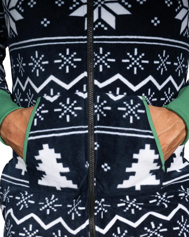 Hässlicher Weihnachtspullover Fair Isle Erwachsenen-Einteiler Pyjama