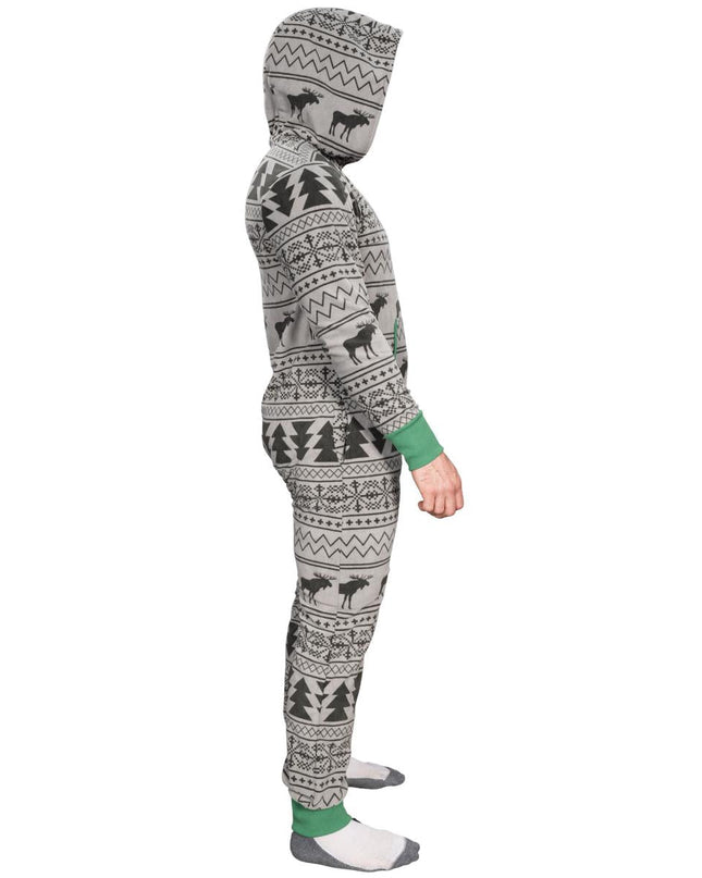 Hässlicher Weihnachtspullover Fair Isle Erwachsenen-Einteiler Pyjama