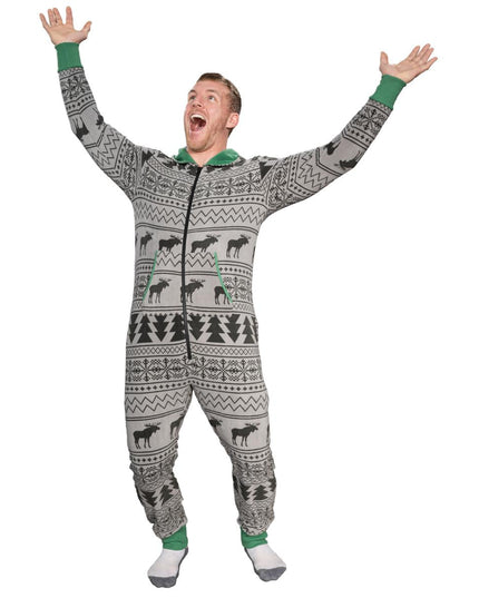 Hässlicher Weihnachtspullover Fair Isle Erwachsenen-Einteiler Pyjama